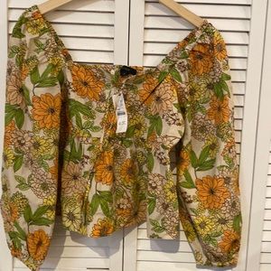 J Crew floral top size 4